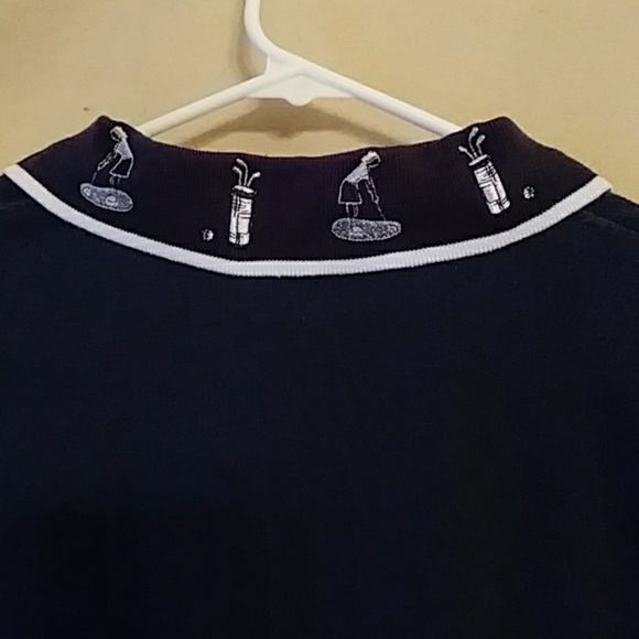 K.T. Golf navy blue knit polo shirt- sz PS - Picture 4 of 5
